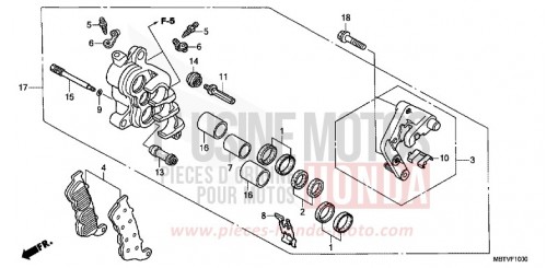 FRONT BRAKE CALIPER (R.) (XL1000V) XL1000VB de 2011